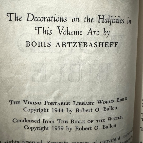 Viking Portable Library World Bible Robert Ballou Vintage Cloth Hardcover Book - Picture 2 of 12